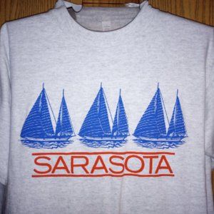 Vintage Sarasota Florida Sailboat Single stitch t-shirt grey - sz Large